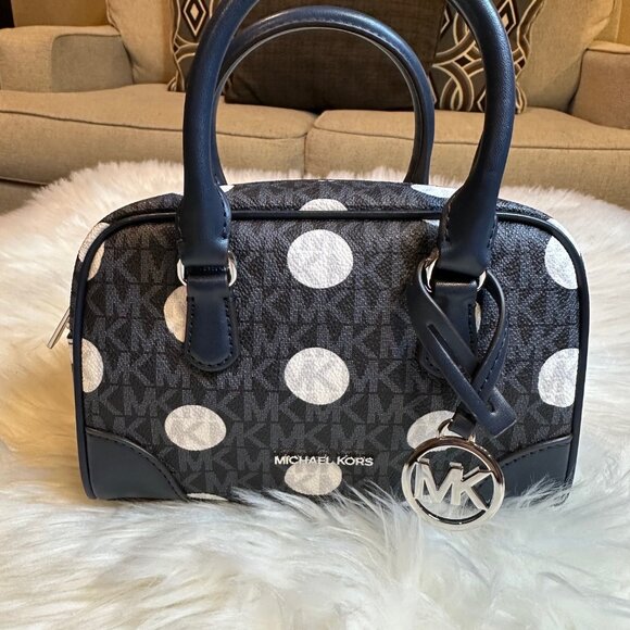 NWT Michael Kors Thompson Extra-Small Polka Dot Signature Logo Satchel - Picture 2 of 8